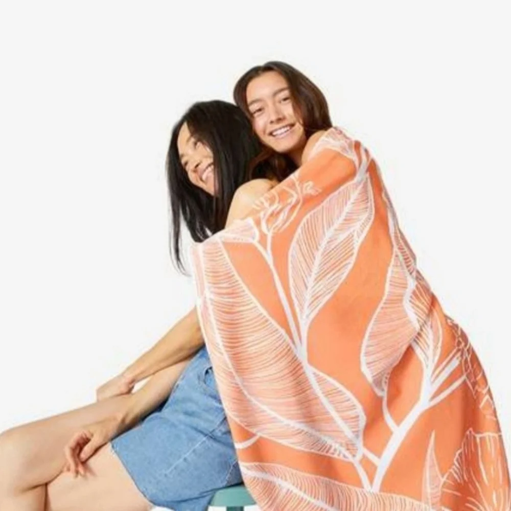 Summer & Rose Orange Floral Beach Towel